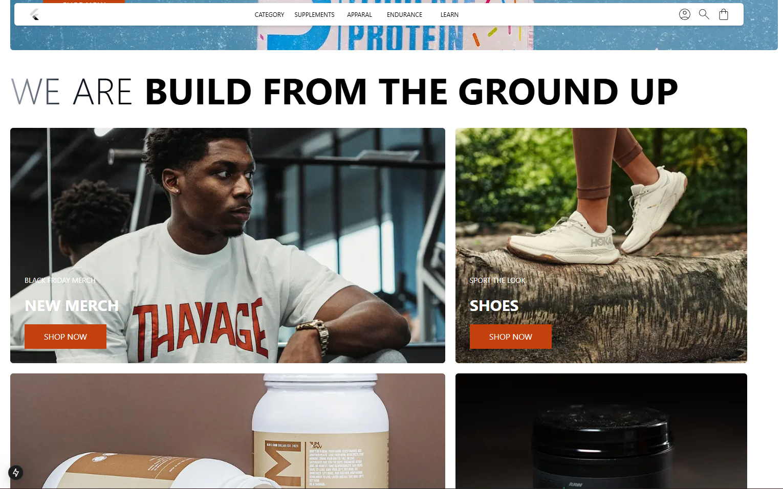 Raw Endurance E-commerce preview